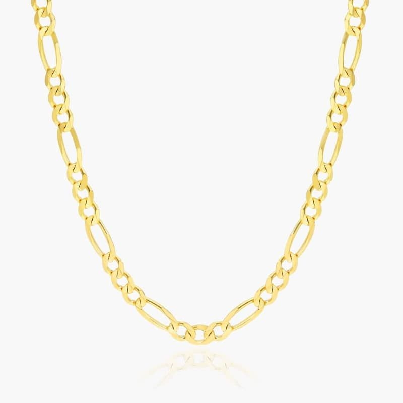 14K Yellow Gold 4.5mm Figaro Chain Necklace - 22 inches