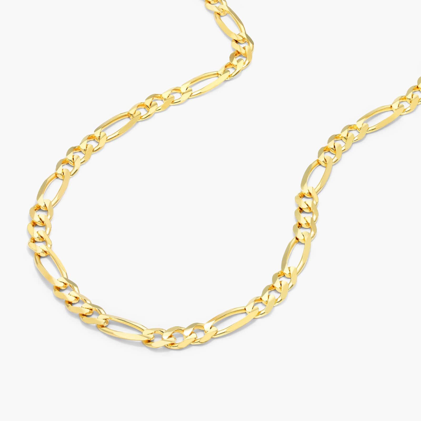 14K Yellow Gold 4.5mm Figaro Chain Necklace - 24 inches Image-1