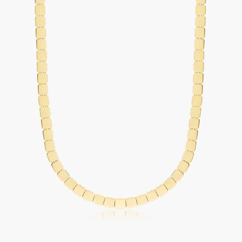 14K Yellow Gold Square Necklace