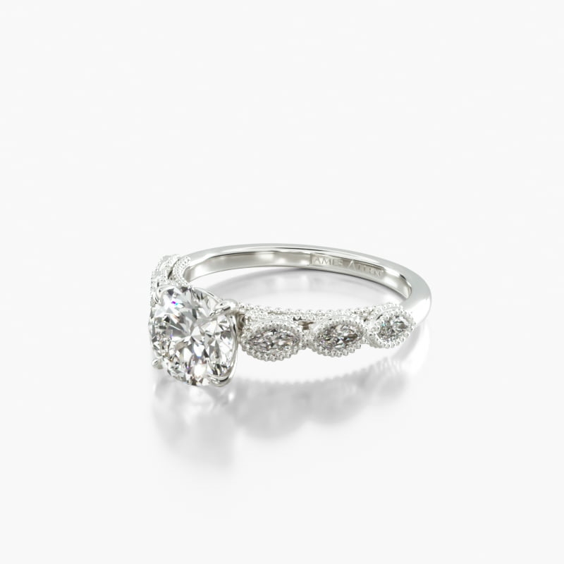 Milgrain marquise clearance engagement ring