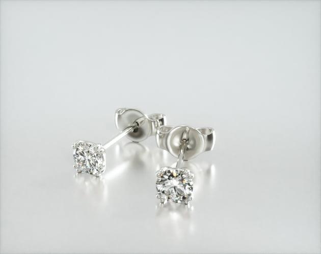 14K White Gold Pair of Double Prong Lab Created Diamond Stud Earrings (0.25 CTW FG / VS2SI1)