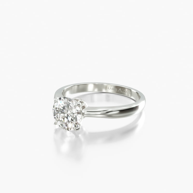 18K White Gold 2.2mm Wire Basket Solitaire Engagement Ring