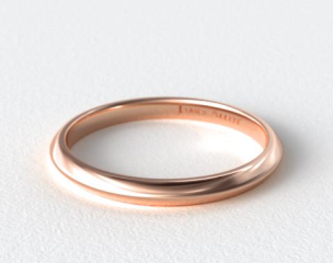 14K Rose Gold 2mm Knife Edge Women's Wedding Ring