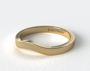 14K Yellow Gold 2.3mm Curved Wedding Band