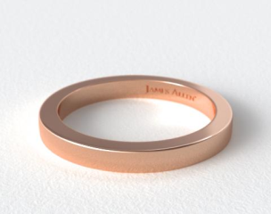 14K Rose Gold Flat Squared Wire Wedding Ring
