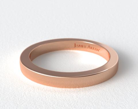 14K Rose Gold Flat Squared Wire Wedding Ring