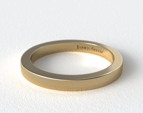 14K Yellow Gold Flat Squared Wire Wedding Ring