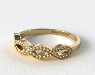 18K Yellow Gold Vintage Infinity Wedding Band