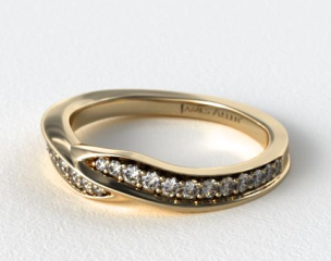 14K Yellow Gold Perfectly Matched Pavé Bypass Wedding Ring