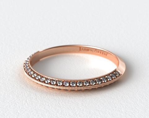 14K Rose Gold Octagon Halo Matching Diamond Ring