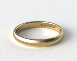 This 4mm traditional band has a classic inside and a lower dome surface on the outside that provides both a modern and classic profile.