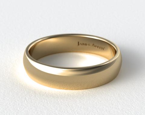 14K Yellow Gold 6.0mm Low Dome Wedding Ring