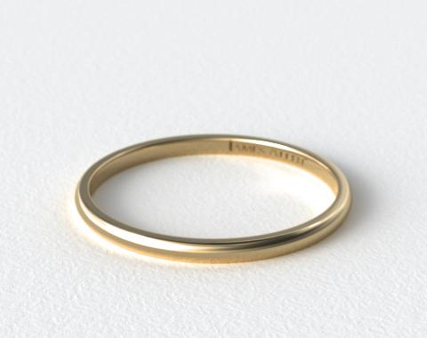 14K Yellow Gold 2.0mm Traditional Slightly Curved Wedding Ring