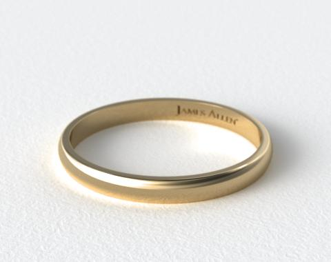 14K Yellow Gold 3mm Traditional Slightly Curved Wedding Ring