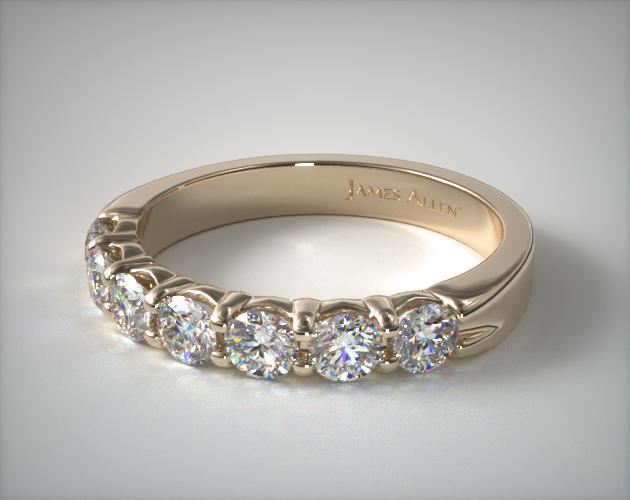 14K Yellow Gold 1.00ctw Seven Stone Common Prong Diamond Anniversary