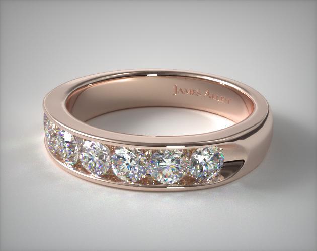 1.00ct Channel Set Diamond Anniversary Ring 14K Rose Gold 12074R14