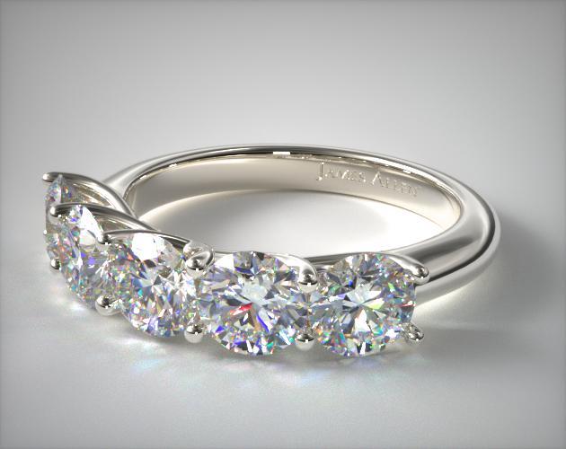 Platinum Five Stone Trellis Ring 2.50 CTW. 12138p