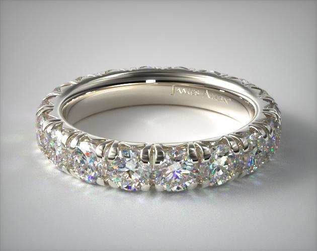 Wedding Rings Womens Eternity 14k White Gold Pave Set Diamond