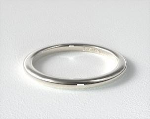 14K White Gold Slightly Rounded Wedding Ring