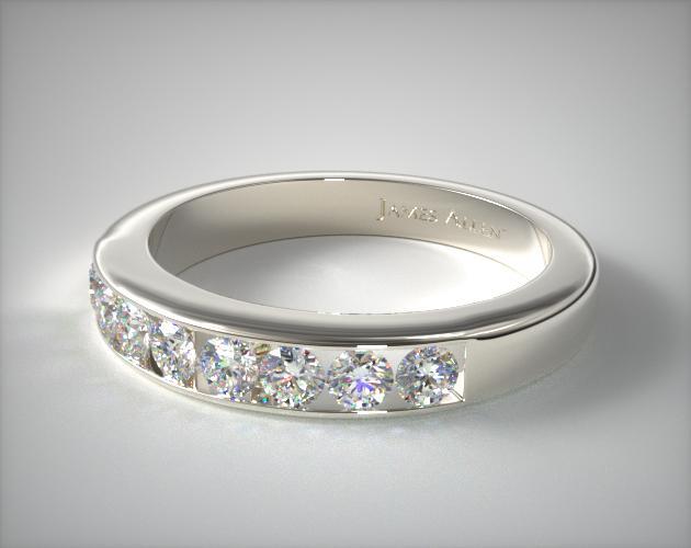 14K White Gold 0.45ct Channel Set Round Diamond Wedding Ring14334w14