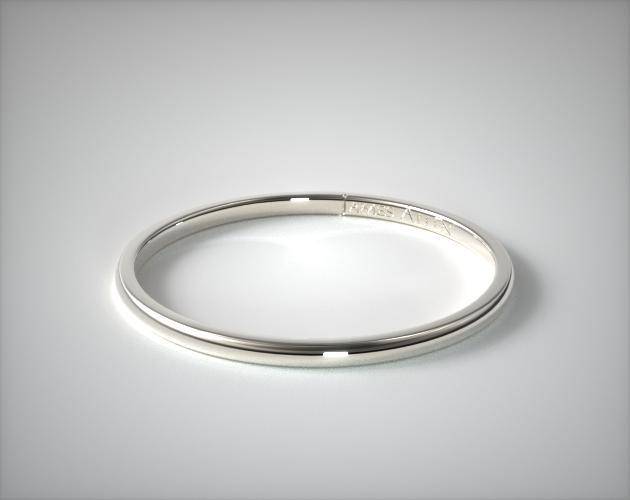 Flat Wedding Ring In White Gold 2mm