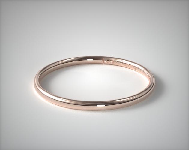 14K Rose Gold Round Wedding Band