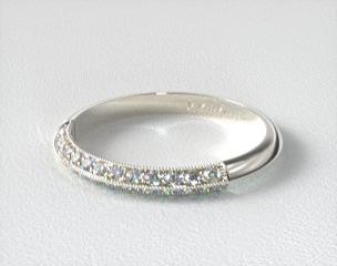 Platinum Pavé Knife Edge Cathedral Diamond Wedding Ring