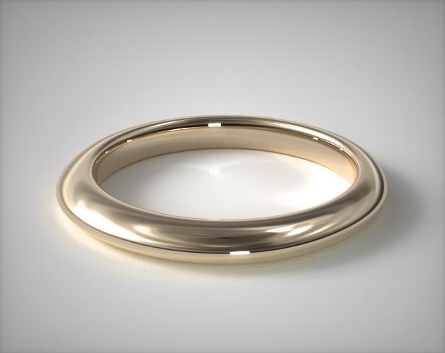 14K Yellow Gold Rolled Wedding Band