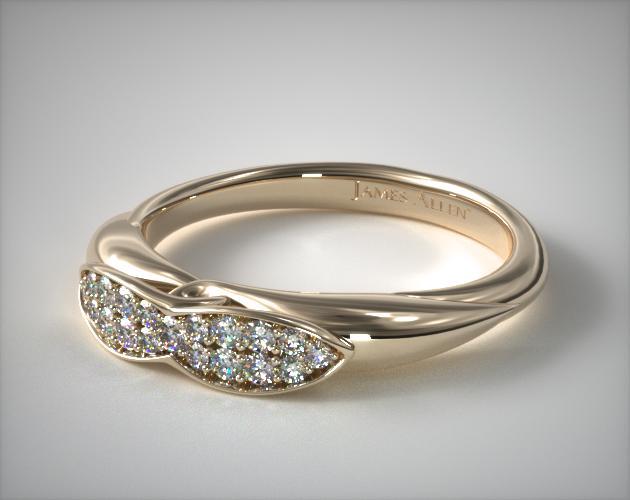 14K Yellow Gold Pavé Love Knot Wedding Ring14772y14