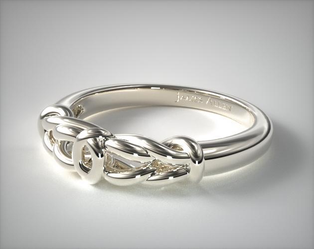 14K White Gold Love Knot Wedding Ring