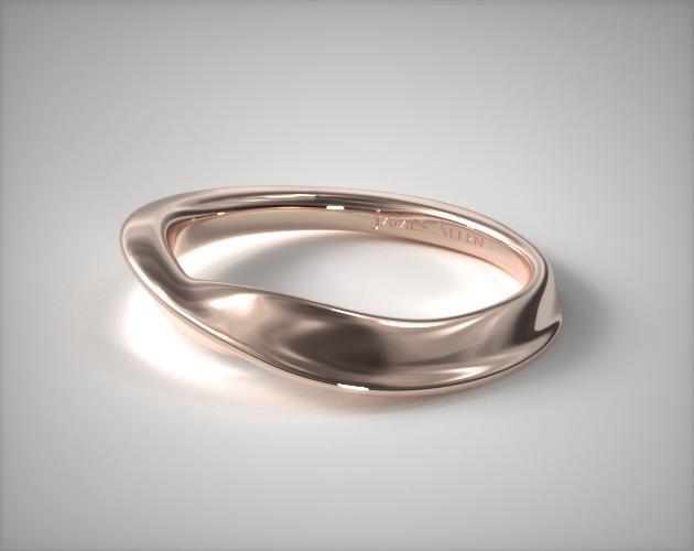 14K Rose Gold Bypass Wedding Band