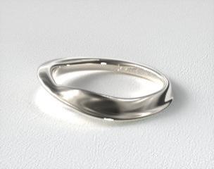 18K White Gold Bypass Wedding Band