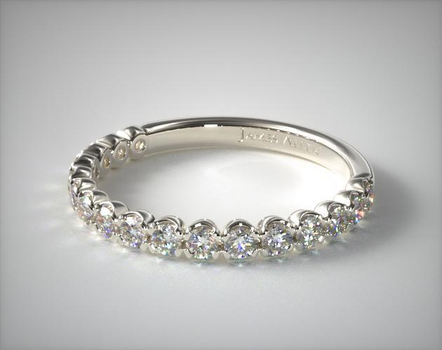 scalloped diamond wedding band