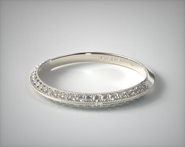 18K White Gold Octagon Halo Matching Diamond Ring