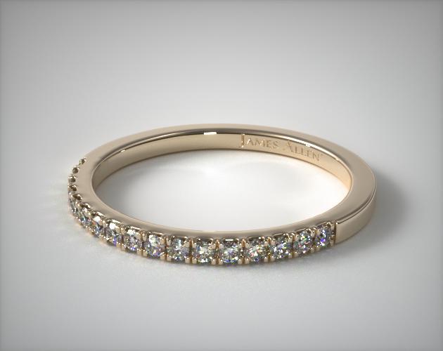14K Yellow Gold Matching Pavé Wedding Band
