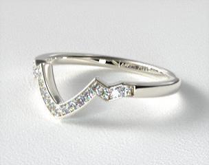 14K White Gold Matching Art Deco Pavé Band