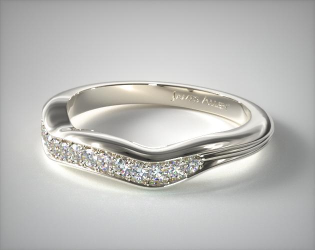 14K White Gold Matching Wedding Band