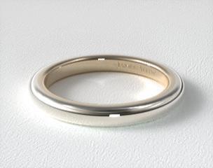 14K Gold Two-Tone 2.2mm Comfort Fit Wedding Band