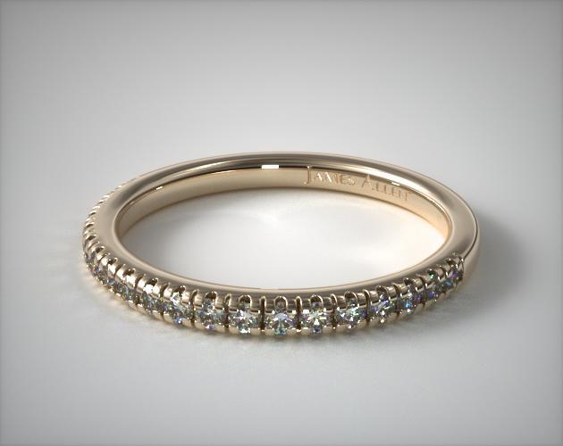 14K Yellow Gold Pavé Matching Wedding Ring