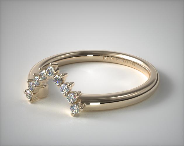 14K Yellow Gold Diamond Tiara Matching Wedding Ring