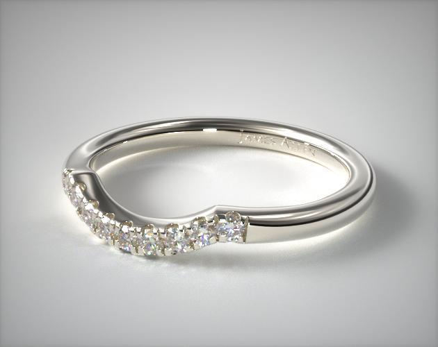 18K White Gold Matching Diamond Wedding Ring15026w