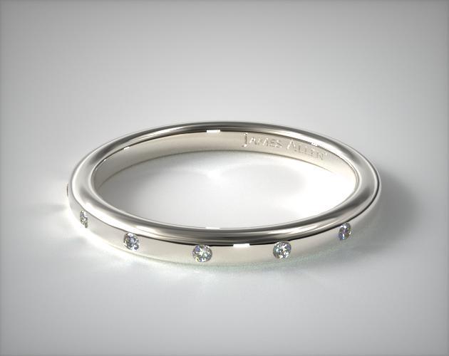 Wedding Rings Womens Diamond 14k White Gold Sleek Accent Diamond Ring Item 66535