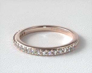 14K Rose Gold Antique Clover Pavé Matching Wedding Ring