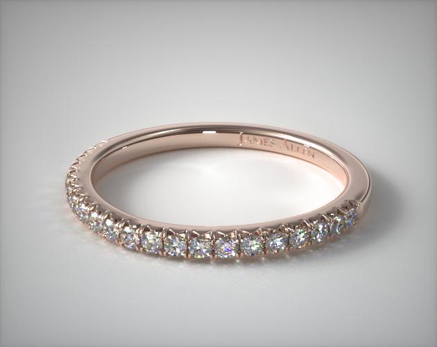 14K Rose Gold Cushion Outline Matching Wedding Band