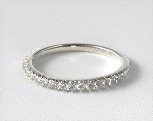 18K White Gold Cushion Outline Matching Wedding Band