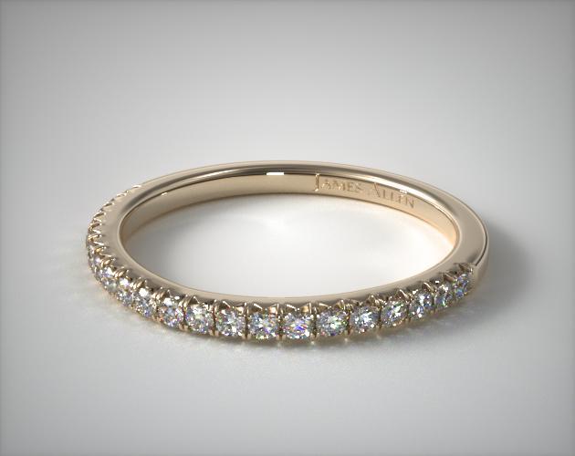 14K Yellow Gold Cushion Outline Matching Wedding Band