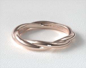 14K Rose Gold Matching Rope Wedding Ring
