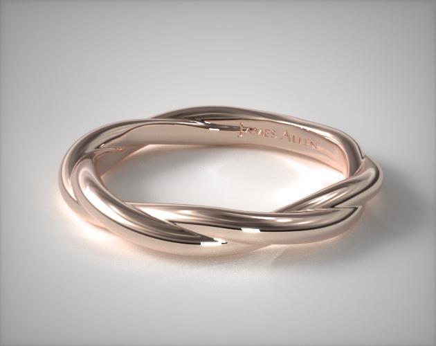 14K Rose Gold Matching Rope Wedding Ring