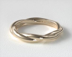 14K Yellow Gold Matching Rope Wedding Ring