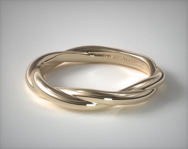 14K Yellow Gold Matching Rope Wedding Ring